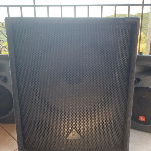 Professional speakers with 2 large subwoofers and 3 small JBL speakers