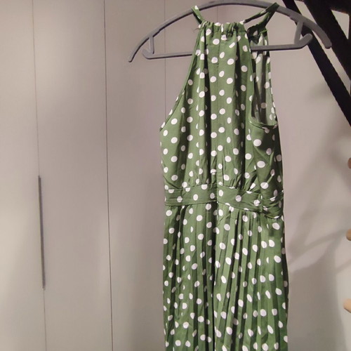 Long halter dress, green