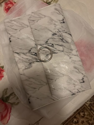Crossbody bag marble pattern used, white