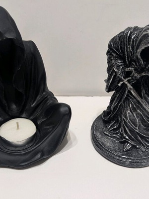 Ceramic figurines new, set of 2 with tealight holder