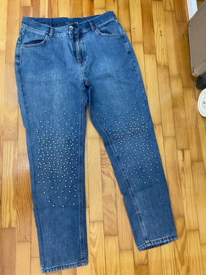 Jeans pants like new with disco balls, size M