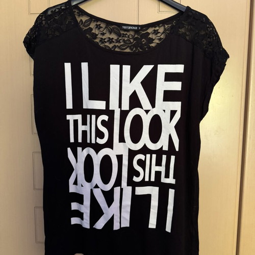 Terranova black blouse with lace shoulders size S used