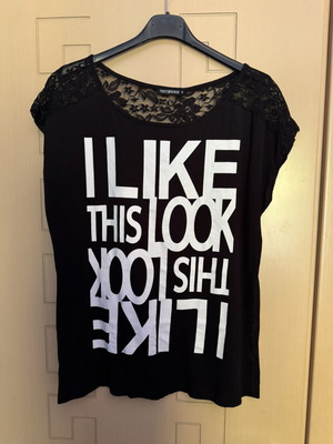 Terranova black blouse with lace shoulders size S used