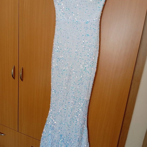 Wedding dress in tight mermaid line with sequins like new, size M