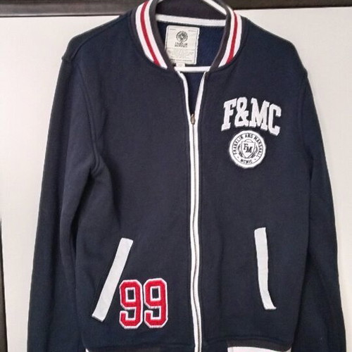 Franklin & Marshall jacket like new, college style with fleece lining blue size S