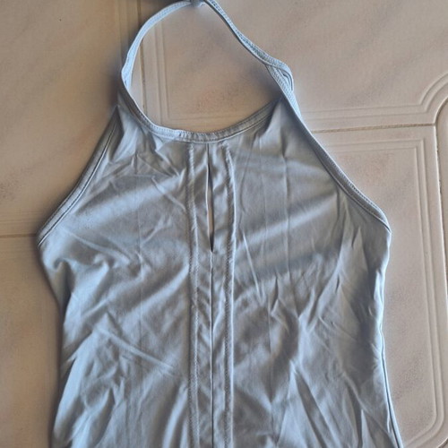 Halter Neck Top baby blue size S like new with cut-out