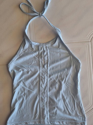 Halter Neck Top baby blue size S like new with cut-out