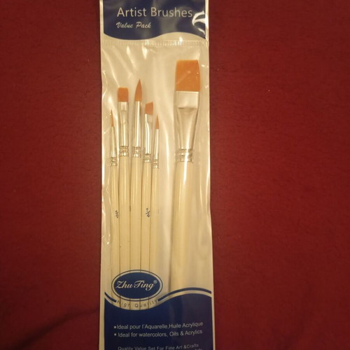 Artist brushes new, set of 6 pieces