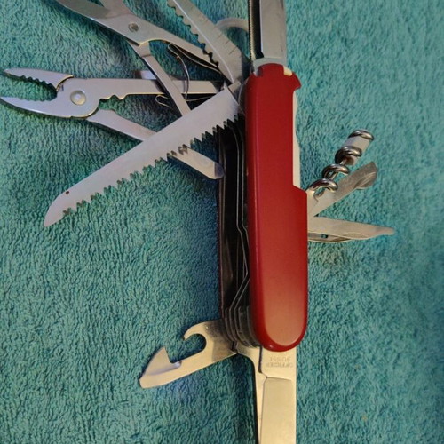 Victorinox Swiss Champ multitool like new, stainless steel, 91mm
