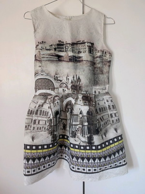 Vintage dress brocade with stable fabric