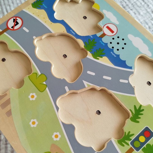Wooden Puzzle Set of 3 with Sounds, Like New