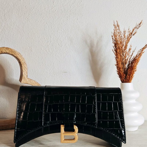 Black Croco Bag Zara new with detachable strap