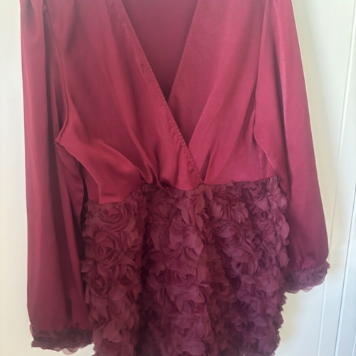 Shein mini dress dark red large like new