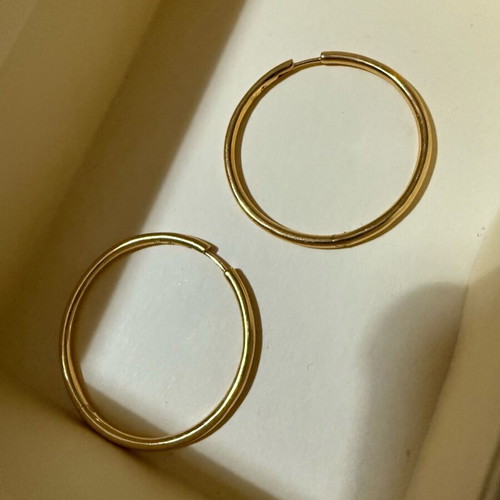 Les bijoux sezane Paris Eva hoops large like new, gold color