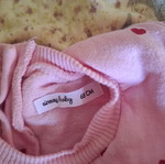 Pink baby sweatshirt with hearts and collar, Sinsay