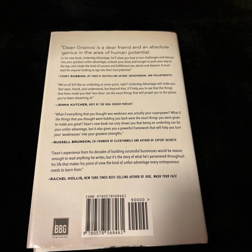 The Underdog Advantage hardcover book by Dean Graziosi