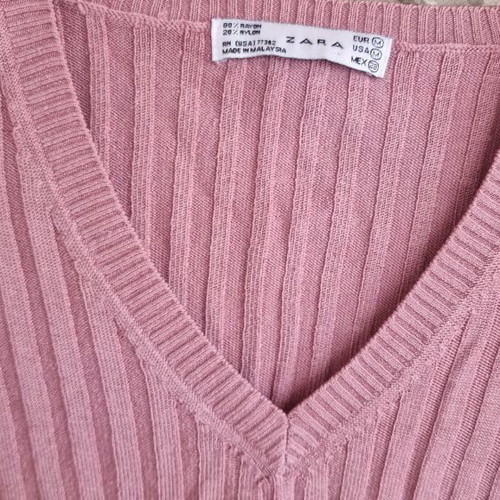 Zara blouse used, pink, elastic, size M