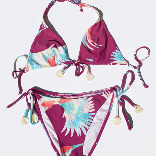 Cia Maritima USA bikini set medium, like new, purple triangle top