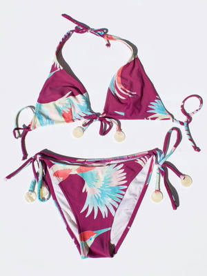 Cia Maritima USA bikini set medium, like new, purple triangle top