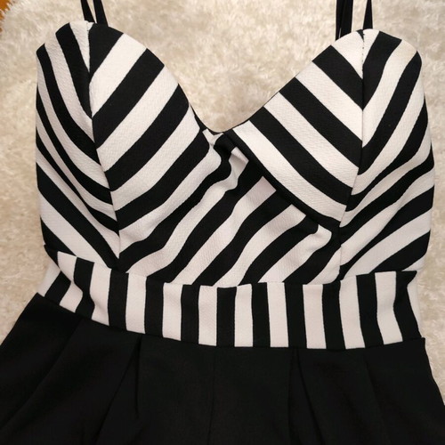 Evening one-piece shorts like new, black and white, One Size