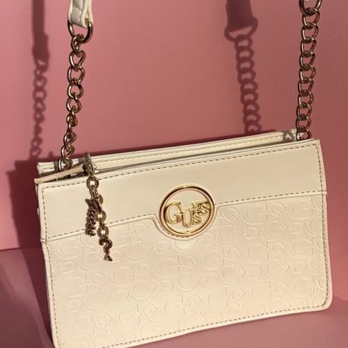 Guess small crossbody bag used, white with minor wear
