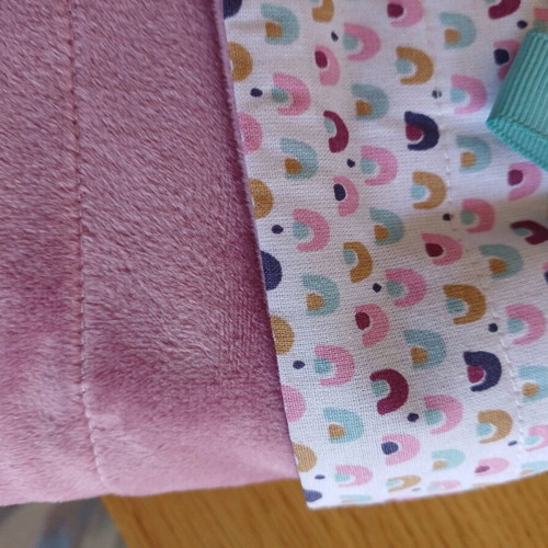 Handmade baby blanket double-sided with 100% cotton fabric and soft velvet, new