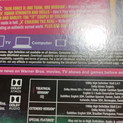 Suicide Squad Blu-Ray like new with Greek subtitles and slipcase