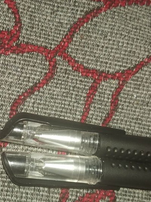 Set of 2 black ink pens with transparent caps