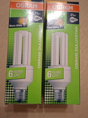 OSRAM Duluxstar λάμπες οικονομίας σε θερμό λευκό 21W, πακέτο 2