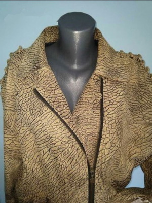 Rock leather jacket in leopard print made of natural nubuck used