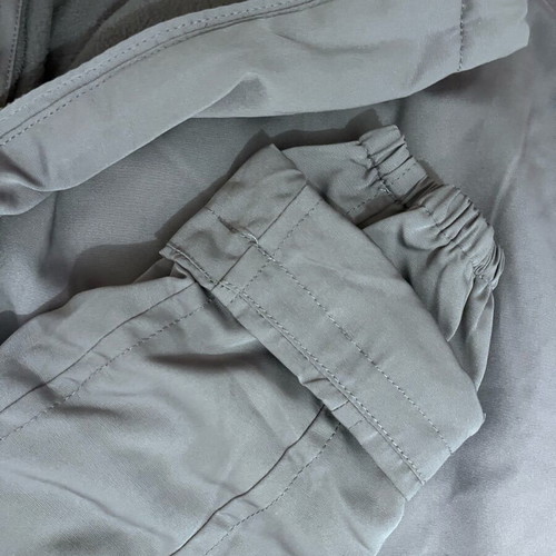 Gray jacket with hood and double fleece lining new XL