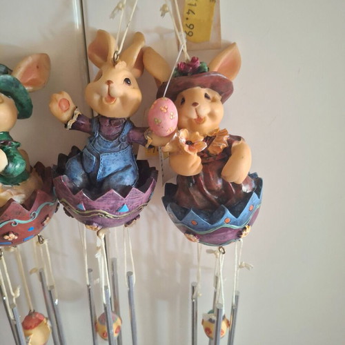 Easter artisan decorations like new, set of 3 bunnies with sound