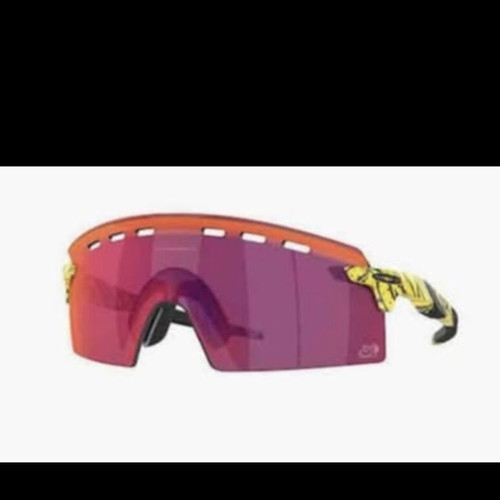 Oakley Encoder Strike Vented men's sunglasses with yellow acetate frame and purple lens OO9235-07