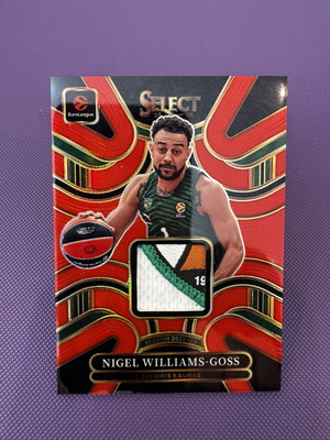 2025-26 Panini Select EuroLeague Nigel Williams-Goss Memorabilia card red /75, like new