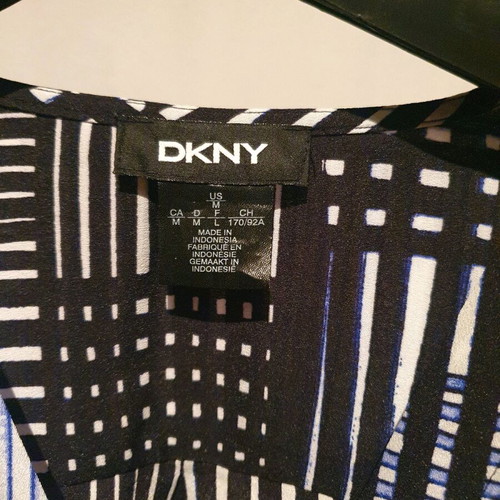 DKNY wrap shirt like new, white and blue, size M