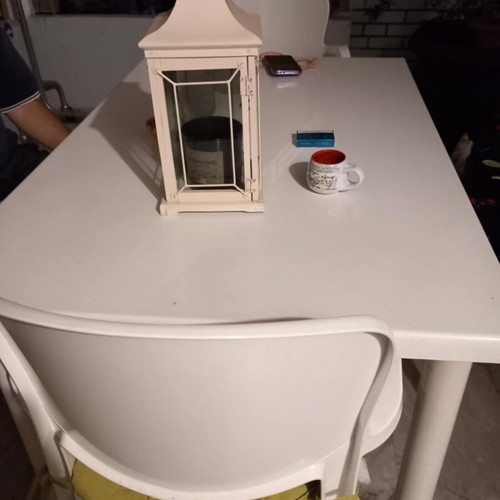 White veranda table for outdoor use