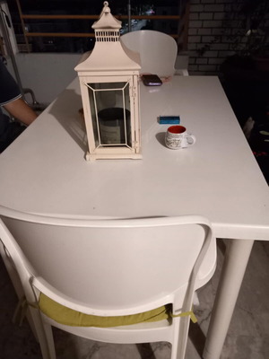 White veranda table for outdoor use
