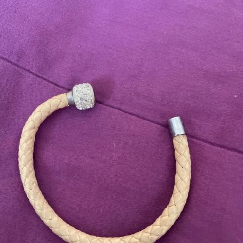Bracelet with Magnetic Clasp new, beige and silver