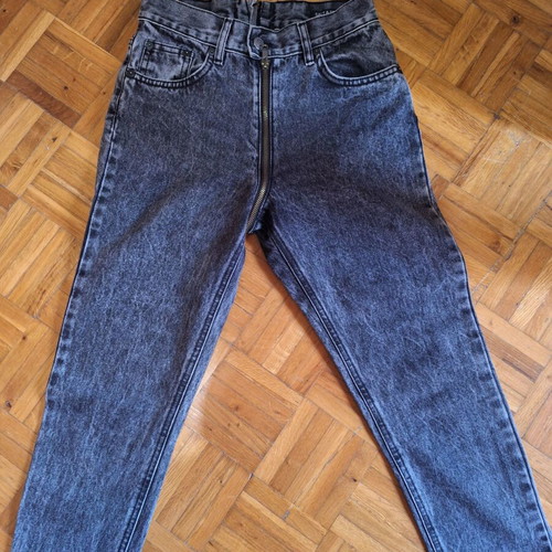 Jean salt and pepper lightly used, slim fit, dark gray with zipper