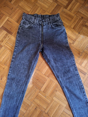 Jean salt and pepper lightly used, slim fit, dark gray with zipper