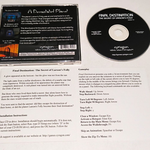 Final Destination The Secret of Larson’s Folly PC game used, adventure