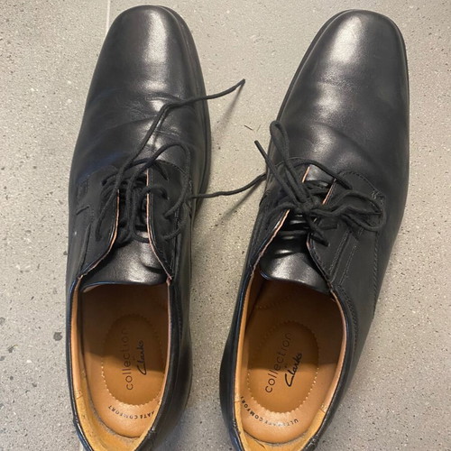 Clarks leather men's shoes like new, size 45, black