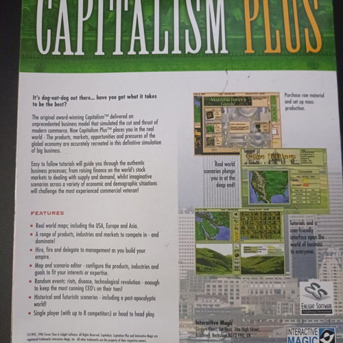Capitalism Plus Big Box used, PC game box only