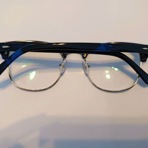 Women's eyeglass frame used, blue and silver