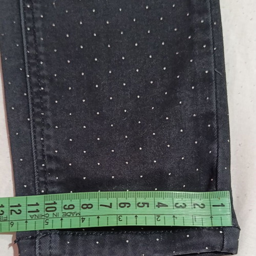 Stradivarius Basics black skinny fit elastic polka dot jeans, size S