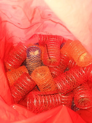 Hair rollers used, set of 37 pieces with various diameters