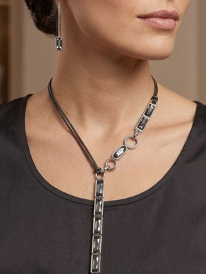 Σετ κολιέ και σκουλαρίκια Swarovski μεταχειρισμένο, μπλε κρύσταλλα, για επισκευή ή ανταλλακτικά