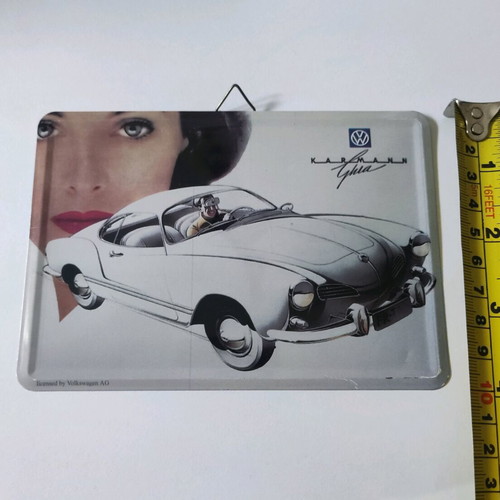 Vintage metal sign Volkswagen Karmann Ghia like new