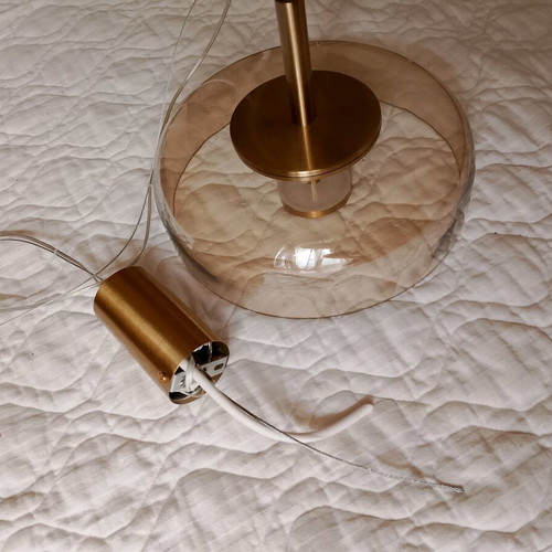 Lobby pendant light metal-glass like new