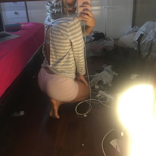 Striped Marionette Blouse White Gray with Open Back
